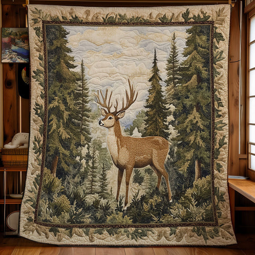 Deer In Pine Tree WY1302035CL Quilt