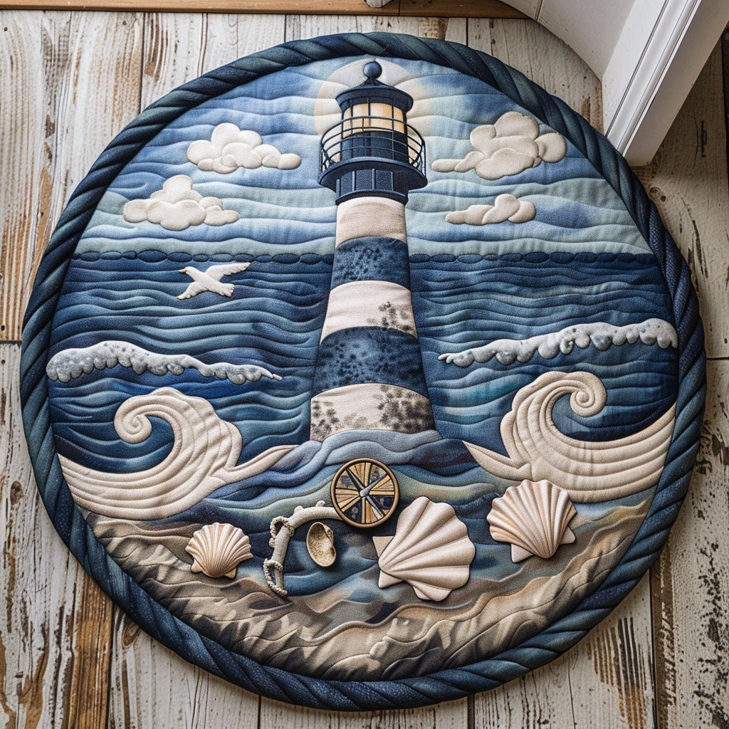 Swirling Wave CP2105011CL Quilted Round Mat