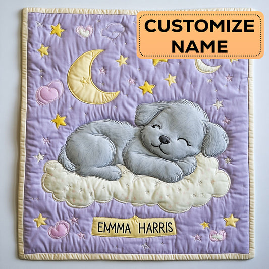 Sleepy Puppy CW2607051CL Personalized Baby Quilt