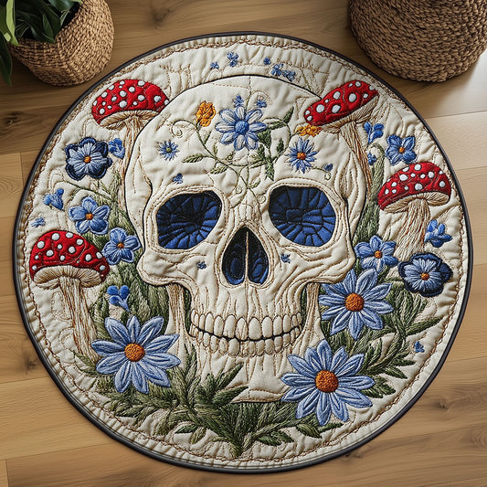 Skull And Spores WN1607039CL Quilted Round Mat