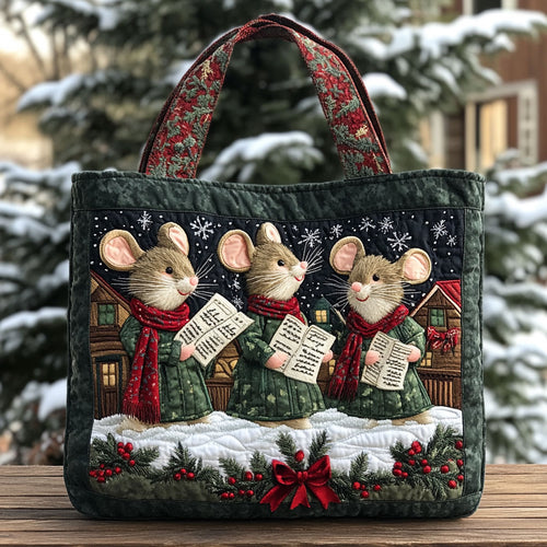 Mouse Winter Song CW1311029CL Quilted Tote Bag