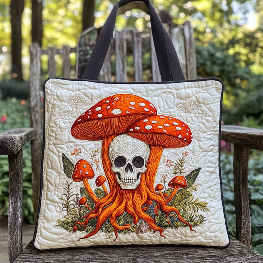 Fungi Whisper Skull WN2810040CL Quilted Tote Bag