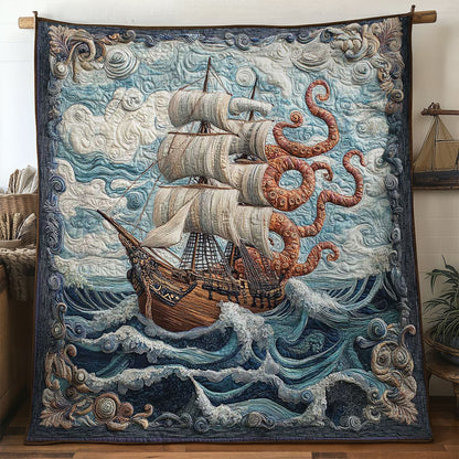 Vintage Ship And Kraken WN0805095CL Quilt