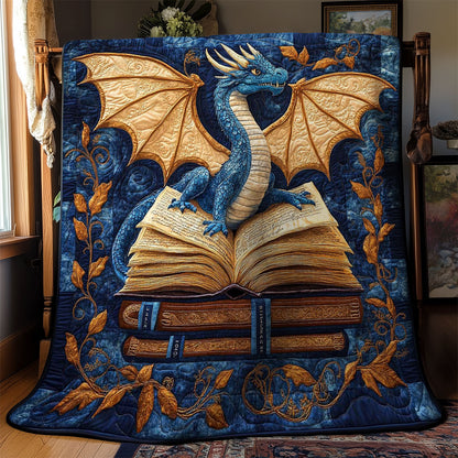 Blue Dragon And Book WN0601108CL Quilt