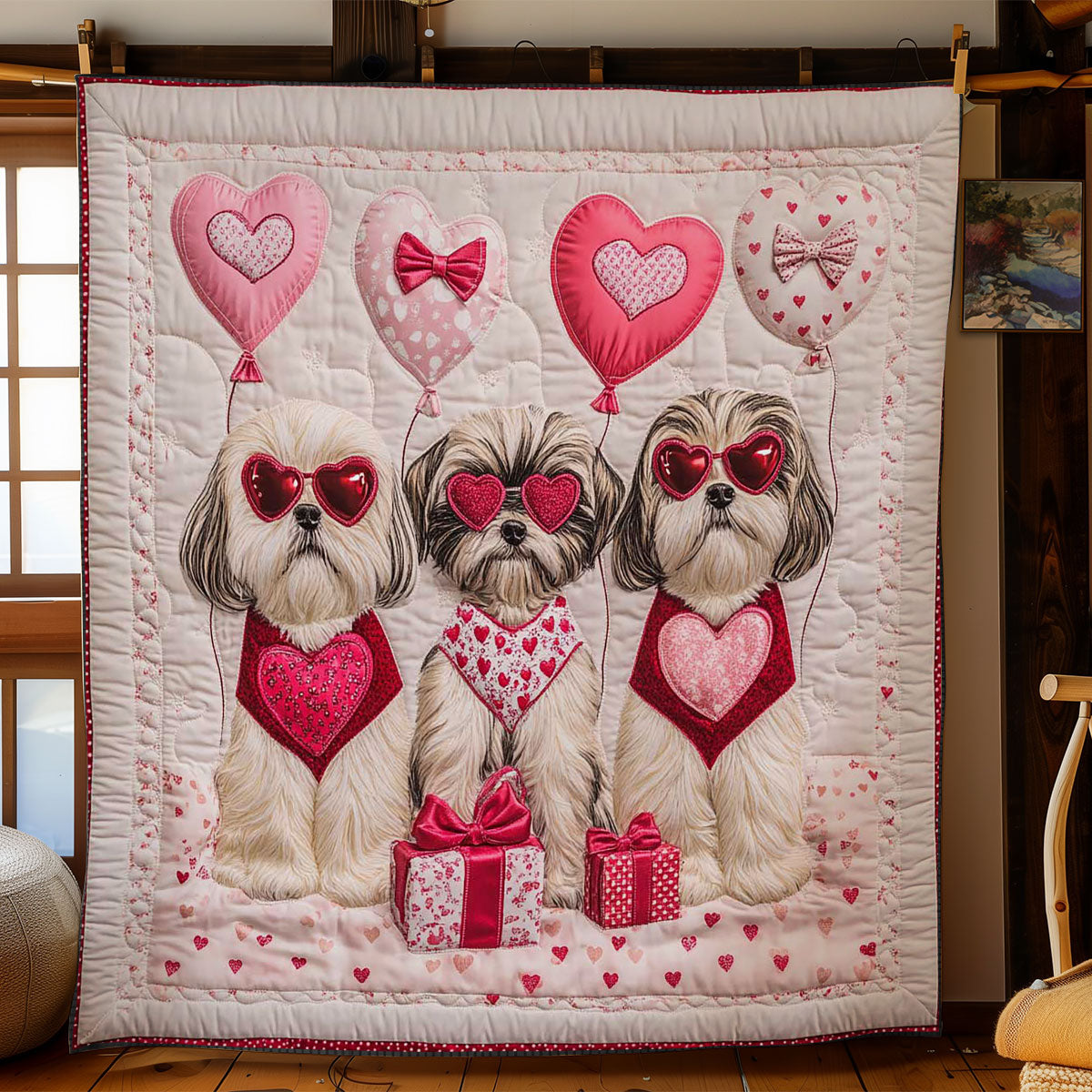 Sweet Shih Tzu Love WN3112020CL Quilt