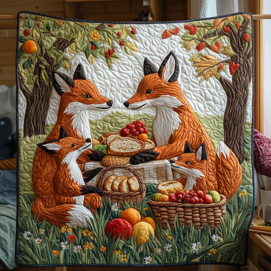 Fox Family On A Picnic Meadow LT2309001CL Quilt