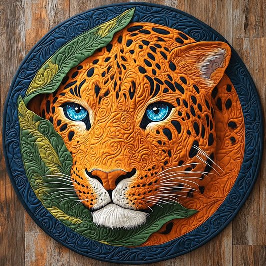 Orange Leopard CP0506009CL Quilted Round Mat