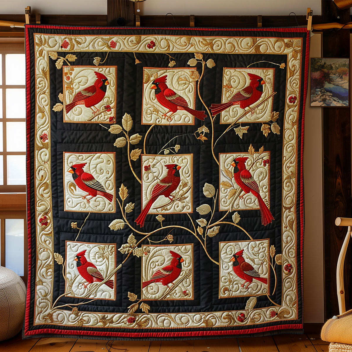 Beautiful Cardinal WY1902053CL Quilt