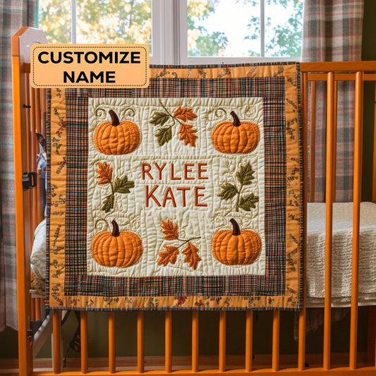 Autumn Nesting WY2907015CL Personalized Baby Quilt