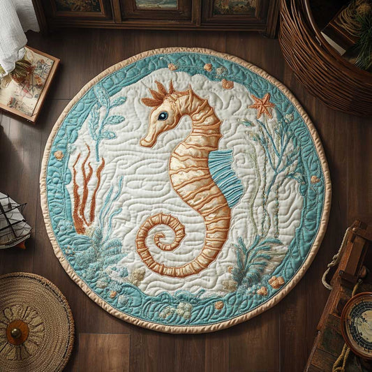 Seahorse Serenity WN2503126CL Quilted Round Mat