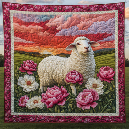 Sheep With Peony LT1609025CL Quilt