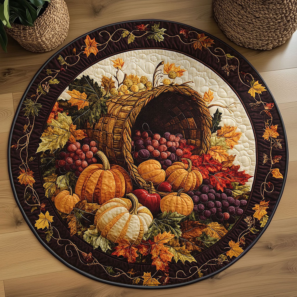 Golden Grapes WN2508059CL Quilted Round Mat