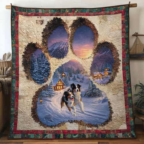 Border Collie Paw Heart WN0611014CL Quilt