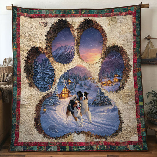 Border Collie Paw Heart WN0611014CL Quilt