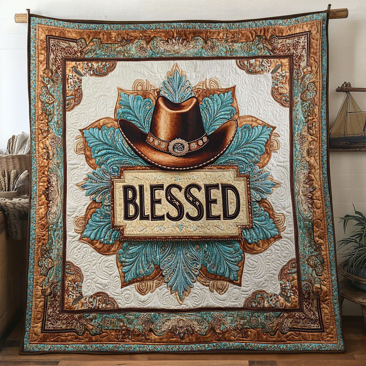 Cowboy Sunburst WN2005009CL Quilt
