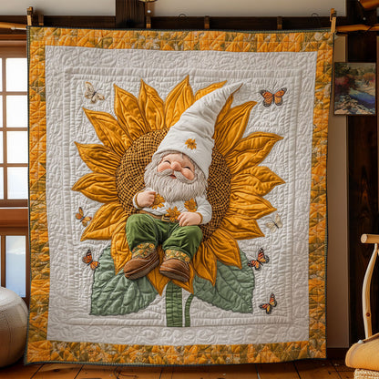 Gnome Sleeping In Sunflower WY0801026CL Quilt