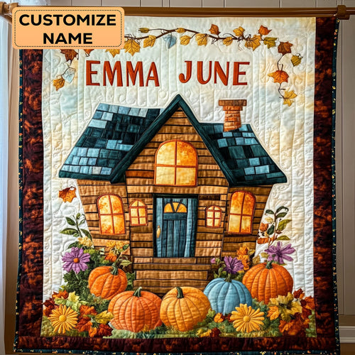 Pumpkin Porch WY0108028CL Personalized Baby Quilt