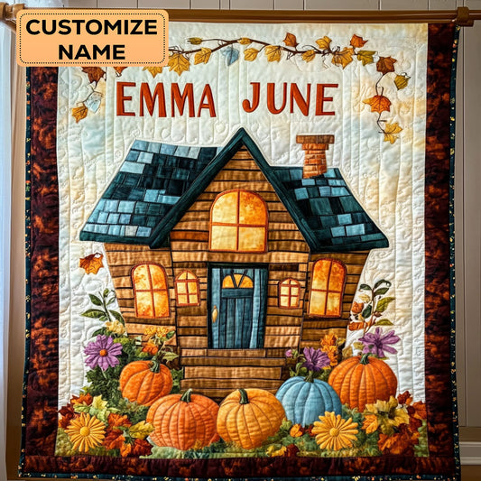 Pumpkin Porch WY0108028CL Personalized Baby Quilt