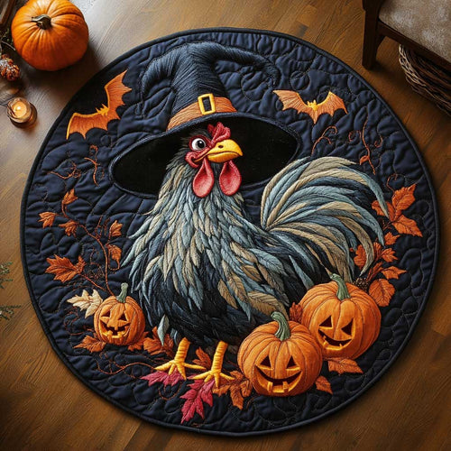 Halloween Rooster WN1903032CL Quilted Round Mat