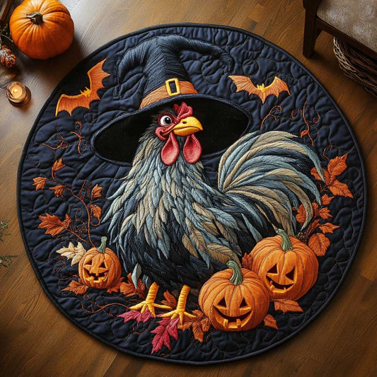 Halloween Rooster WN1903032CL Quilted Round Mat