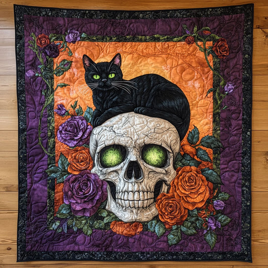 Mystic Cat Skull Gothic WY0307081CL Quilt
