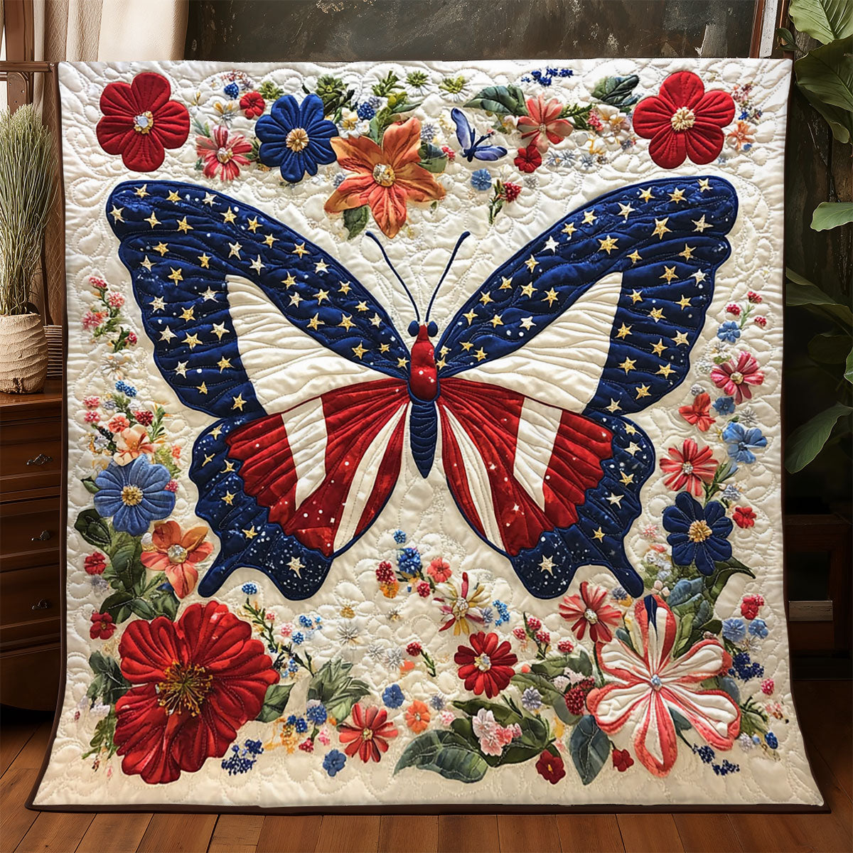 Patriotic Butterfly WJ0906007CL Quilt