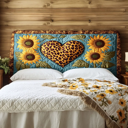 Farmhouse Heart Leopard WN3012013CL Quilted Headboard Slipcover