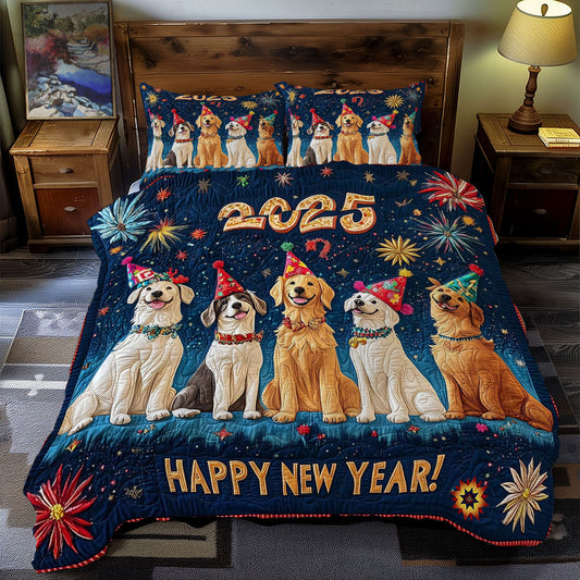 New Year Dog Family WY1312054CL Duvet Cover Set
