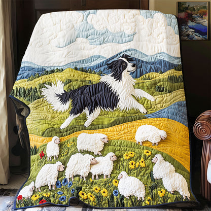 Border Collie And Sheep WY1202077CL Quilt