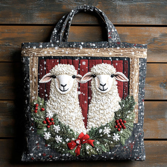 Festive Sheep CW1711048CL Quilted Tote Bag