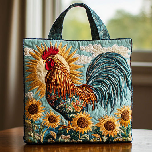 Rooster Field Bloom CW0810014CL Quilted Tote Bag