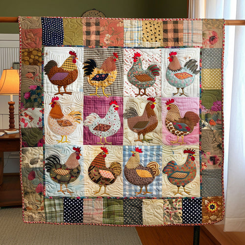 Vintage Patchwork Chicken WJ0512040CL Quilt