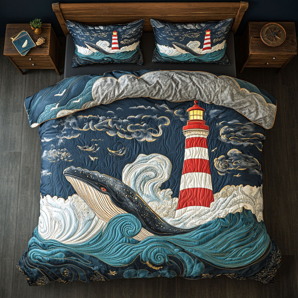 Lighthouse Whale In The Storm DH0410010CL Duvet Cover Set