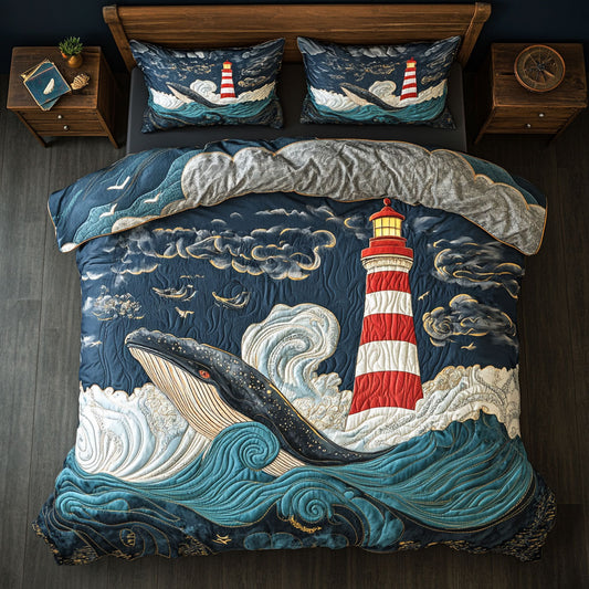 Lighthouse Whale In The Storm DH0410010CL Duvet Cover Set
