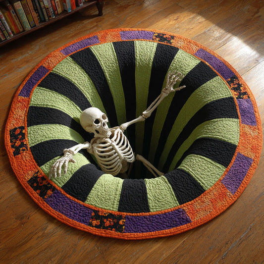 Skeleton Spiral WN2609083CL Quilted Round Mat