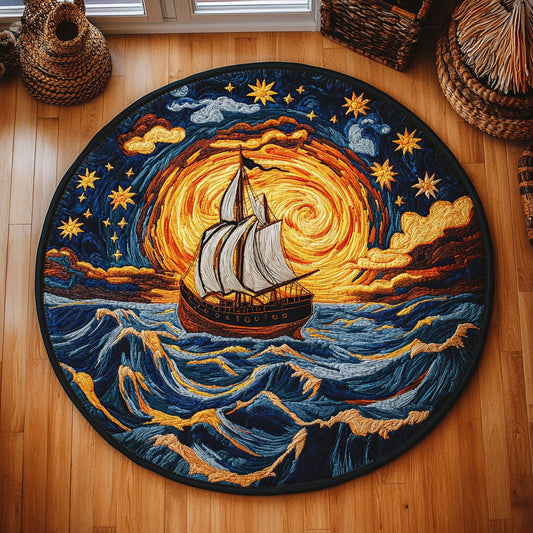 Night Voyage WY1605030CL Quilted Round Mat