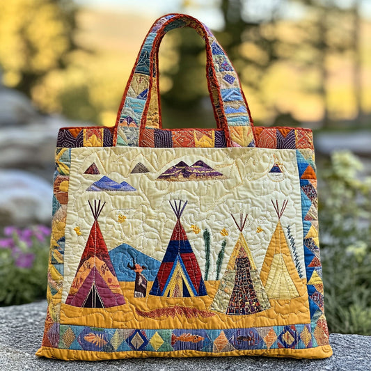 Desert Teepee WN2209020CL Quilted Tote Bag