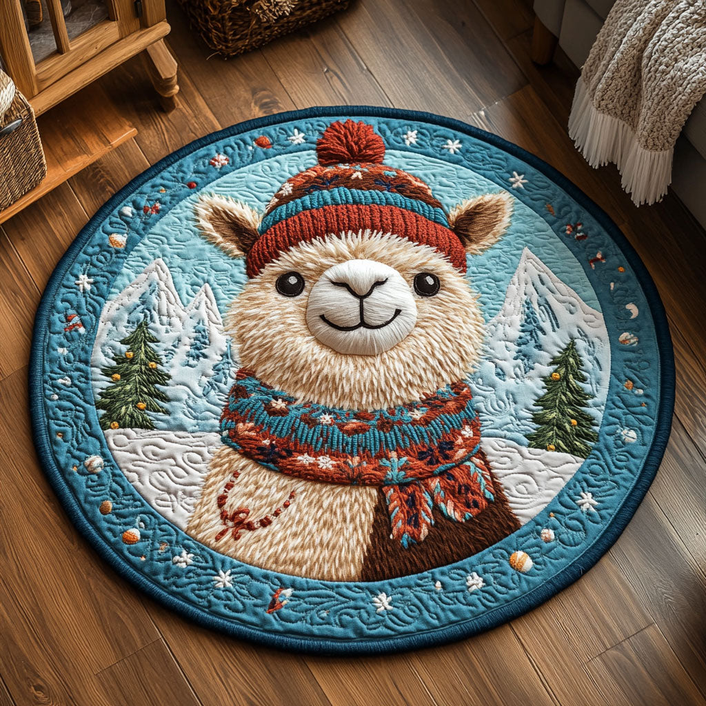 Lovely Llama CP1711077CL Quilted Round Mat