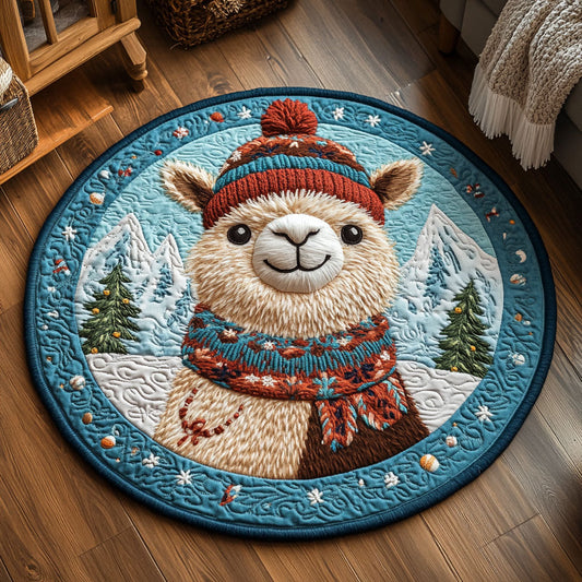 Lovely Llama CP1711077CL Quilted Round Mat