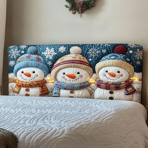 Snowcap Snowman WN3112041CL Quilted Headboard Slipcover
