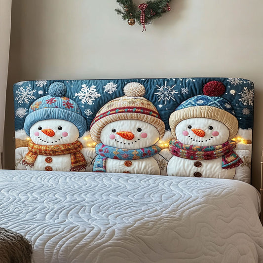 Snowcap Snowman WN3112041CL Quilted Headboard Slipcover