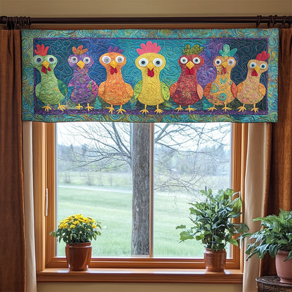 ColorPop Chickens WN1406058CL Quilted Valance