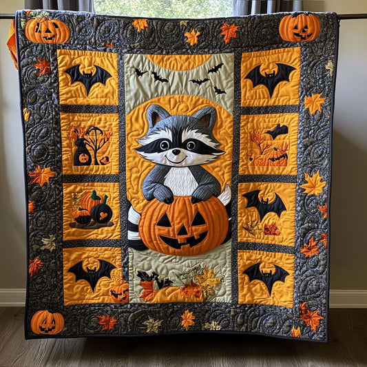 Halloween Raccoon And Bat WY2508053CL Quilt