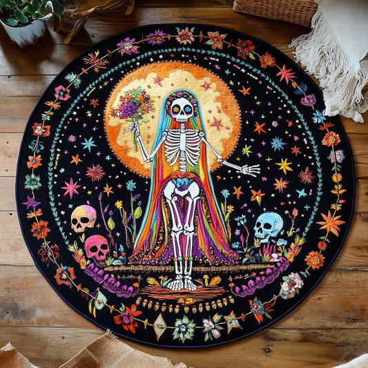 Mystic Muertos Muse WN1205067CL Quilted Round Mat