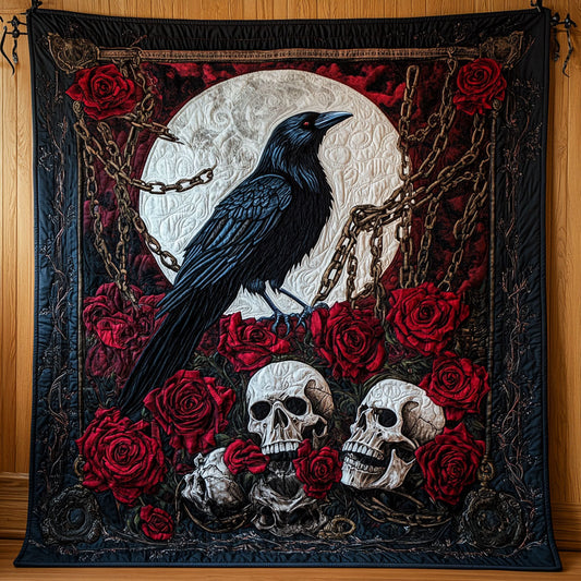 Crimson Raven Skull CW0307022CL Quilt
