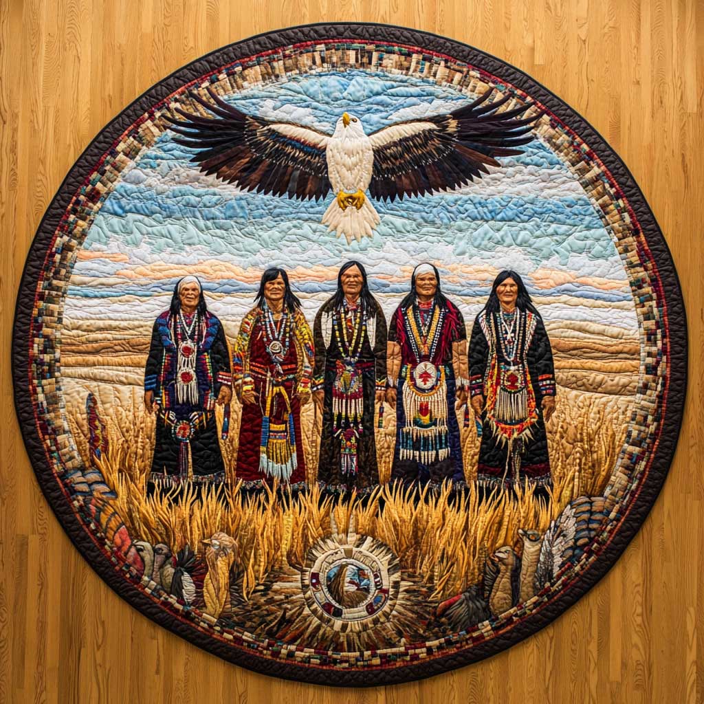 Native American Heritage Pride WN2403080CL Quilted Round Mat