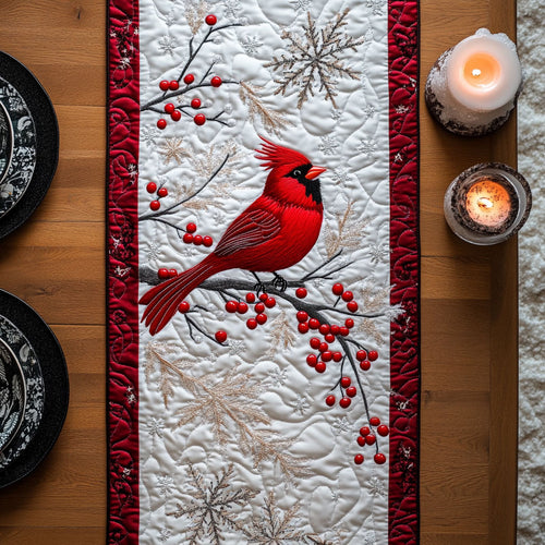 Winter Cardinal CW0807046CL Quilted Table Runner