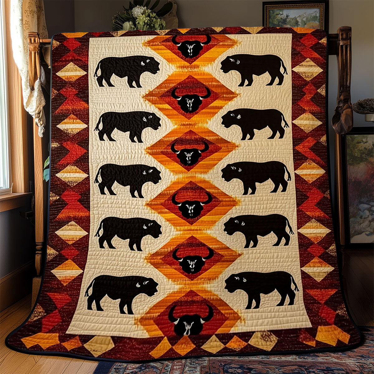 Bison Native American WJ1701003CL Quilt