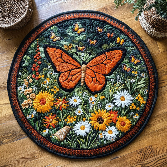 Colorful Bloom WY0905025CL Quilted Round Mat