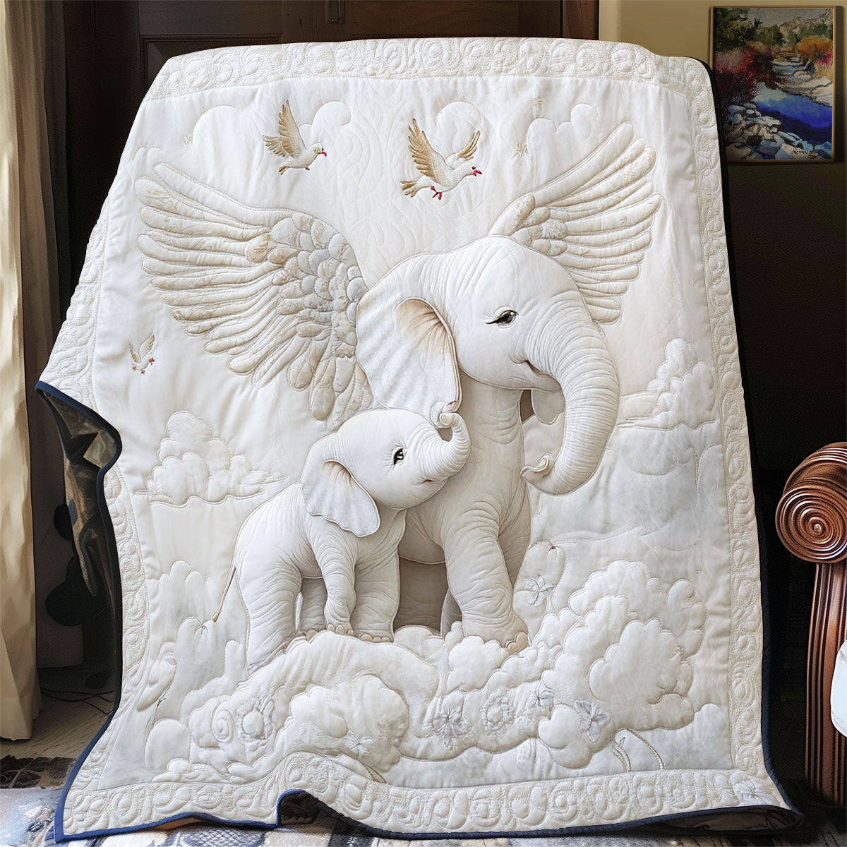 Angel Elephant WY2712002CL Quilt